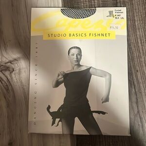 Capezio black fishnet tights NWT size L/XL